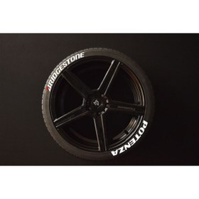 Resim bombtire Bridgestone Potenza Beyaz Kalıcı Lastik Yazısı Bridgestone Potenza Sticker 4 Kit 