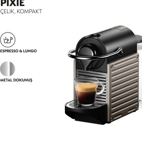 Resim Nespresso C61 Pixie Titan Kahve Makinesi, Gümüş 