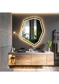 Resim Fluxus Günışığı Lazer Kumlamalı Lavabo & Banyo Aynası Dokunmatik Sensörlü 60 X 50 Cm 