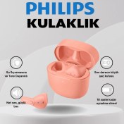 Resim Philips Mikrofonlu Tws Kulaklık (Ipx4 Su Sıçramasına ve Tere Dayanıklı) 18 Saate Kadar Oynatma Süresi Net Ses, Güçlü Bas 6 Saat Oynatma Süresi 15 Dakika Şarj Edin, Ekstra Bir Saat Elde Edin 