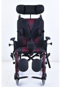 Resim K-080 Tilt-in-space Spastik Çocuk Tekerlekli Sandalye Recline Sırtlık Refakatçi Frenli 