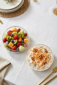 Resim Selen Concept Simge Model Küçük Boy El Yapımı Cam Salata Kasesi 2'li Set 
