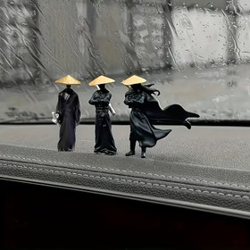 Resim 3 Parça Jianghu Şövalye Süsleme Seti - Ev Dekorasyonu, Masa Dekorasyonu, Araba Gösterge Paneli, Arka Görüş Aynası ve Bahçe Dekorasyonu için Uygun, Halloween, Noel ve Şükran Günü için İyi Bir Hediye 