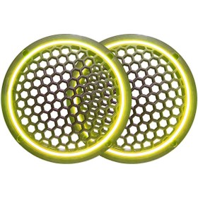 Resim SOUNDERS Neon Işıklı 20 cm Hoparlör ve Midrange Kapağı - 2 Adet - Sarı 