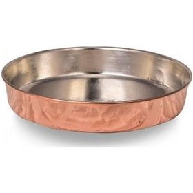 Resim Turna Bakır Yanyana Yuvarlak Fırın Tepsisi 24 CM El Dövme Kırmız Kırmızı 