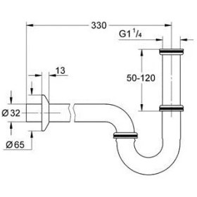 Resim Grohe Lavabo Sifonu 330 mm - 28961000 