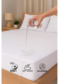 Resim Formeya Alez %100 Pamuk Fitted Su Sıvı Geçirmez Yatak Koruyu Beyaz 