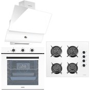 Resim Luxell 88 Lt Süper Kristal Beyaz Ankastre Set A68-SF3/OC88/ DA88 