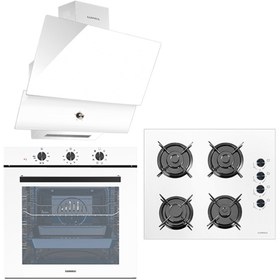 Resim Luxell 88 Lt Süper Kristal Beyaz Ankastre Set A68-SF3/OC88/ DA88 