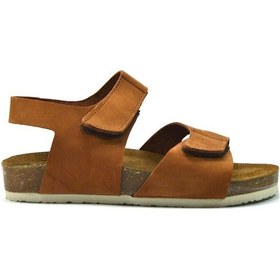 Resim Bayrak 1051 Deri Nubuk Tarçın Ortopedik Günlük Çocuk Sandalet Tarçın 
