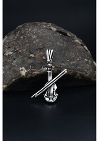 Resim 925 Ayar Gümüş Kolye Ucu Keman 901194 