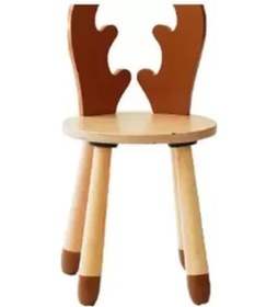 Resim Wood&joy Renkli Hayvan Karakterli Sandalye Geyik - Mokka 
