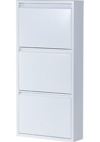 Resim Kaser Metal 3'lü Beyaz Ayakkabılık 