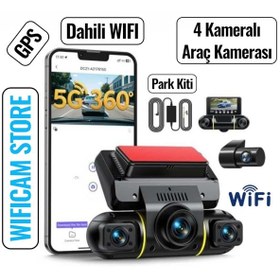 Resim 4 Kameralı 4k Uhd Gps Profesyonel Araç Kamerası 