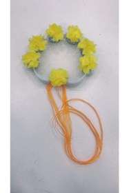 Resim Evsay Tef Kına Gecesi Kına Malzemesi Lazer Güllü Kurdaleli Tef 5 Adet Sarı 