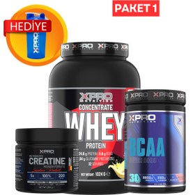 Resim Xpro Nutrition Fitness Paketi 1 - Whey Protein(Muz)-Creatine-Bcaa(Karpuz) 