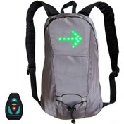 Resim Led Sinyal Turna Çantası, Işık Uzaktan Kumandalı Reflektif Sırt Çantası, Su Geçirmez Dağ Yürüyüşü Seyahat Aksesuarı Erkekler Ve Kadınlar İçin Gri 