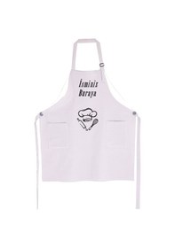 Resim Mutfak Önlüğü Kişiye Ve İsme Özel Nakışlı Mutfak Önlüğü Şef 2 Farklı Renkler Gri 