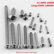 Resim 5-50 Adet Paslanmaz Çelik Phillips Çapraz Gömme Pan Başlığı Kendiliğinden Vuran Vidalar Ø1.4mm'den Ø6mm'ye, Uzunluk 3-100mm M4x8mm 