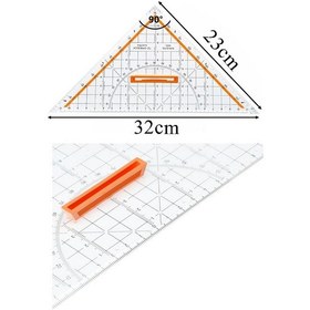 Resim Geoderik Üçgen Cetvel 32cm Ve Pistole Cetvel Takımı Yağlı Parşömen Milaj Kağıdı Eşel Takımı Modalist Terzi Çizim Çok Renkli 