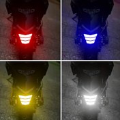Resim Yüksek Görünürlüklü Yansıtıcı Motosiklet Stickerı - Güvenlik Uyarı Oku Kuyruk Işığı Çıkartması, Dayanıklı PET Malzeme, Karışık Renkler, Yarış Tamponları & Araçlar için İdeal, Motosiklet Aksesuarları 
