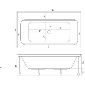 Resim Shower Adrogos 100x190 Dikdörtgen Küvet 
