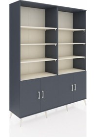 Resim Hyperion Gardrop 10 Raflı 4 Kapaklı 176x44x221 Antrasit-antrasit/aytaşı Antrasit/aytaşı 