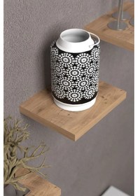 Resim Uslucan Alışveriş Duvar Rafı Dekoratif 3 Adet Çiçeklik Kare Ceviz 