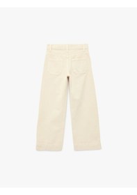Resim Koton Geniş Paça Bej Kız Çocuk Jean Pantolon 6skg40083ad Bej 