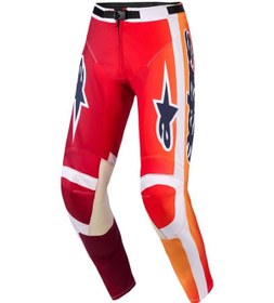 Resim Alpinestars Racer Portl Off-road Motosiklet Pantolonu Kırmızı Beyaz Siyah 