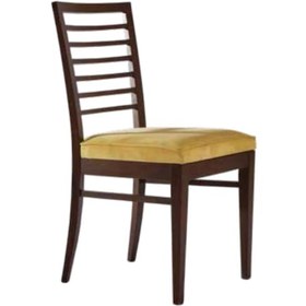 Resim Bengimobilya Sandalye Zus217 Çıta Model Parlak Ceviz Boya Ahşap Kayın Iskelet 