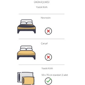 Resim Varol Eris Serisi Pamuk Saten Otel Yastık Kılıfı 50X70 83 Tel 2 A 