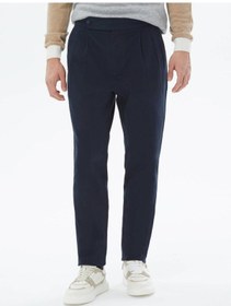 Resim Kip Lacivert Dokuma Carrot Fit Casual Pamuk Karışımlı Pantolon 400053 Lacivert 