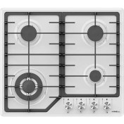 Resim Arnell AR-640 Wokgözlü Önden Düğmeli Gaz Emniyetli Döküm Izgaralı Beyaz Emaye Ankastre Ocak 