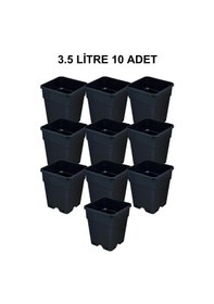 Resim Grow Wizard Plastik Kare Saksı 3.5 Litre 10 Adet 