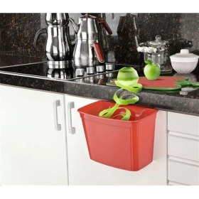 Resim Dolap Kapağına Asılabilen Kapaklı Pratik Çöp Kovası Çöp Kutusu 