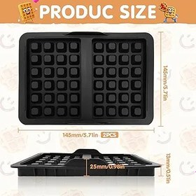 Resim Belçika waffle için silikon waffle kalıbı, 2 adet, istiflenebilir, AF400EU/AF451EU/SL400EU ile uyumlu (2 adet) 