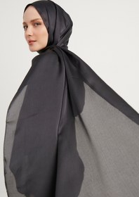 Resim Şaless Tesettür Kadın Janjan-janjanlı Krinkıl Abiye Şal-koyu Füme- 70x190cm 