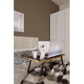 Resim Ayarlanabilir Katlanabilir Laptop Sehpası – Mermer Desenli, Portatif Yatak Üstü Çalışma Masası 