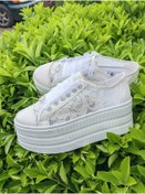Resim Ayakkabı Tutkusu Stilo ® Gelin Ayakkabısı Beyaz Dantel 7cm Platform Düz Taban Aşırı Rahat Stilo Kalitesi 