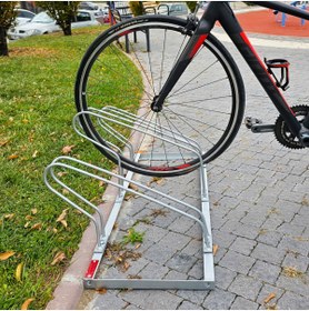 Resim İleri Trafik Bisiklet Park Yeri Üçlü Galvaniz EKO, Park Demiri 40x105 cm 