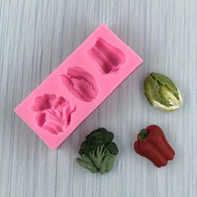Resim 1 adet Silikon Sebze ve Meyve Şekilli Kek Kalıbı, Çikolata, Brokoli, Biber için Yapışmaz Pişirme Aracı, Mutfak Aleti 