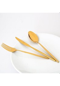 Resim Jumbo 5900 Infinity Titanyum Gold 12 Kişilik 84 Parça Çatal Kaşık Bıçak Takımı Titanyum Gold Titanyum Altın 