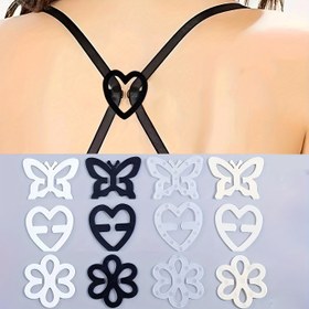 Resim Kelebek, kalp, çiçek şeklinde 12'li Yaratıcı Görünmez Kaymaz Sutyen Askı Klipsleri - Sutyen Askıları için Ayarlanabilir Gizleyiciler, Preppy, Tatlı Tarzlar için Mükemmel - Olgun, Plaj, Gece Dışarı, Hafta Sonu Kıyafetleri, Festival, Spor, Düğün, Parti, Kolej, Günlük İşe Gidiş için Çok Yönlü - Tüysüz Nakışlı Olmayan Plastik Kemerler - Bir Beden Herkese Uygun 