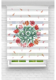 Resim Perdecizade Enxboy Çiçekler Dijital Baskılı Zebra Perde-cocuk Odası-stor Perde Renkli 