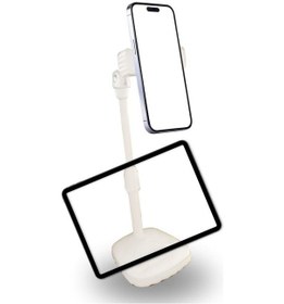 Resim Masa Üstü Tablet Ve Telefon Tutucu Plastik Aparat Beyaz Telefon Standı 4604 