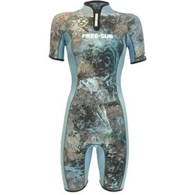 Resim Free-Sub 2mm Dreams Garden Kadın Shorty (Kısa) Sörf, Scuba Tüplü Dalış Elbisesi Wetsuit - 2XL 