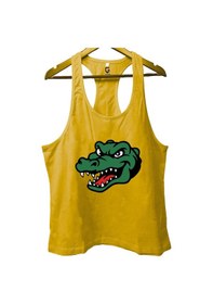 Resim Top Glory Crocodile Sarı Gym Fitness Tank Top Sporcu Atleti 