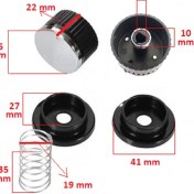 Resim Parmis Vinola Düğme 4 Lü Takımı Ankastre Set Üstü Ocak Düğmesi - Siyah (Yaylı) Görselle Eşleştiriniz 