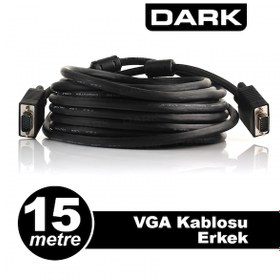 Resim Dark Dk-Cb-Vgal1500 15 Mt Vga To Vga Erkek-Erkek Ferrit Core Emi 